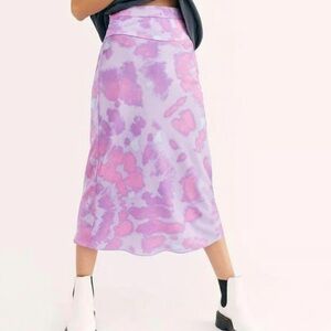 Free People Pink and Purple Midi Skirt